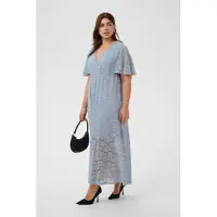 KAFFE CURVE Jerseykleid "Jerseykleid KClara", Damen, Gr. M, N-Gr, blau (kentucky blau), Obermaterial: 92% Polyamid PA. 8% Elasthan EL., Kleider Jerseykleid