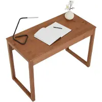 Idimex Schreibtisch NOAH mit 2 Schubladen aus Massivholz in Kastanien farben. Robuste Computertische, möbel für arbeitszimmer, Arbeitstisch mit Stauraum, büromöbel
