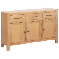 vidaXL Sideboard Braun 112 x 33,5 x 70 cm Massivholz Eiche