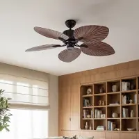LUCANDE Deckenventilator Silvaris Ø 132cm Holzoptik DC leise