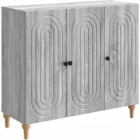 vidaXL Sideboard Sonoma-Grau 89 x 34,5 x 80 cm Holzwerkstoff