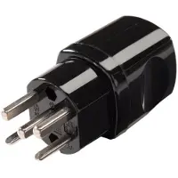 Kaiser Martin Schwarz 5-poliger Schweizer Stecker Typ 25/16 Ampere mit Erdungskontakt - 547/sw [30 Stück]