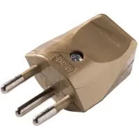 Kaiser Martin Schweizer Stecker Typ 12/10 Ampere mit Erdungskontakt Gold - 521N/go [100 Stück]