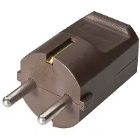 Kaiser Martin Braun MK Stecker mit Erdungskontakt und schwarzer Hülse - 519oT/br [50 Stück]