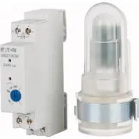 Eaton 196845 Analoger Dämmerungsschalter, DIN-Schiene 1 TE, 1 NO Kontakt, Externer Aufbau-Lichtsensor, 2-2000 Lux SRSD1NOW