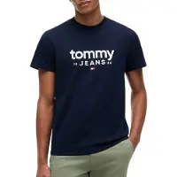 Tommy Hilfiger Slim Graphic Tee Dark Night Navy Größe: XXL | Basic T-Shirts Outlet | Herren | Schwarz