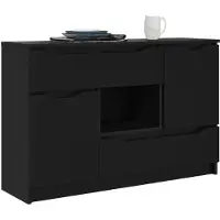 vidaXL Sideboard Schwarz 100 x 30 x 65,6 Holzwerkstoff