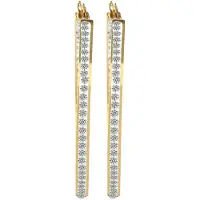 Adelia´s Paar Creolen "Ohrringe – Creole aus Edelstahl mit Strass Steinchen" Ideal zum Verschenken – schlicht und stilvoll