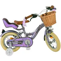 Volare Blossom Kinderfahrrad - Mädchen - 12 Zoll - Lila - Zwei Handbremsen