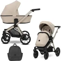 Kunert Kinderwagen Brav 2in1 - Champagnerfarbene Rahmen - Farbe: Creme