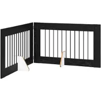 vidaXL Klappbares Hundetor mit Ständern 2 stk. Schwarz Eichen-Optik