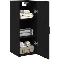vidaXL Wandschrank Schwarze Eiche 34,5 x 34 x 90 cm Holzwerkstoff