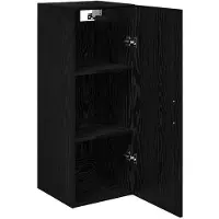 vidaXL Wandschrank Schwarz Eichen-Optik 34,5 x 34 x 90 cm