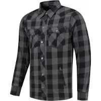 Rusty Stitches Neil V2 Motorrad Hemd, grau/schwarz, M