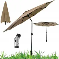 Ekspand | Sonnenschirm groß 300 cm - c.beige - stabil, faltbar, 8 Segmente - ideal für Balkon und Garten