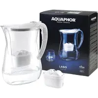 AQUAPHOR LAGO Maxfor+, Pitcher-Wasserfilter, 3,8 l, Transparent, Weiß