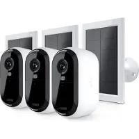 Arlo Überwachungskamera-Paket: 3 essentielle 2K-Kameras + 3 Solarpaneele