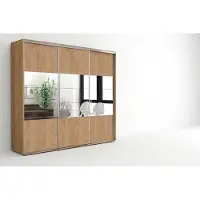 BM-Möbel A26 Schiebetürenschrank - Craft Gold - 250 x 62 x 245 cm