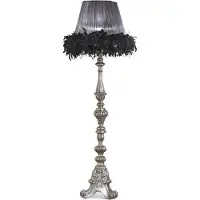 Casa Padrino Luxus Barock Stehleuchte Silber / Schwarz H. 167 cm - Italy