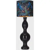 Casa Padrino Luxus Stehleuchte Schwarz / Bunt H. 128 cm - Runde Glas Stehleuchte