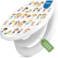 Banjado Familien WC Sitz weiß mit Absenkautomatik und Motiv [Montivname] [TDWK 10882]