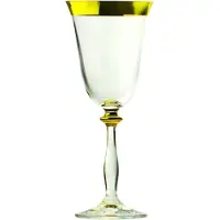 Casa Padrino Luxus Barock Weißweinglas 6er Set Gold Ø 8 x H. 20 cm - Handgefertigte Weingläser - Hotel & Restaurant Accessoires - Luxus Qualität