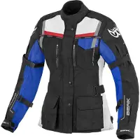 Berik Torino wasserdichte Damen Motorrad Textiljacke, schwarz/blau/rot, 40
