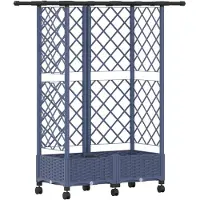 Syfax Hochbeet mit Rankgitter und Dach Grau 124 x 40 x 127 cm PP