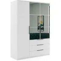 BM-Möbel Florencja Drehtürenschrank - 150 x 61 x 215 cm - Weiß