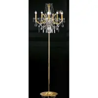 Casa Padrino Luxus Barock Kristall Stehleuchte Gold Ø 55 x H. 185 cm - Prunkvolle Barockstil Stehlampe mit Swarovski Kristallglas - Hotel Möbel - Schloss Möbel - Luxus Qualität - Italy