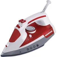 Hoover IRONjet TIM2500EU 011, Trocken- & Dampfbügeleisen, Keramik-Bügelsohle, 140 g/min, Weiß, Rot, 0,3 l, 35 g/min