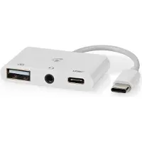 Nedis CCGB64790WT01 USB-Multiport-Adapter 3-in-1 USB 2.0 480 Mbps 0,1 m PVC Weiß