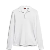 Superdry für Herren. M1110386A Studios Langarm-Poloshirt aus Strick weiß (L), Lässig, Baumwolle, Kurzarm