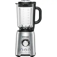Rommelsbacher Standmixer MX 1250, 22.000 U/min, stufenlose Drehzahlregulierung, Funktionstasten (Smoothie, Clean/Pulse, Ice Crush), Glaskrug, Edelstahlgehäuse, Spezialmesser, 1200 Watt