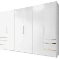 Wimex Kleiderschrank Level Schlafzimmerschrank 300x58x216cm 6-türig weiß 6-türig (18785)