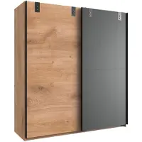 Wimex Kleiderschrank Liverpool Schlafzimmerschrank Plankeneiche graphit Industriedesign Breite wählbar,180cm
