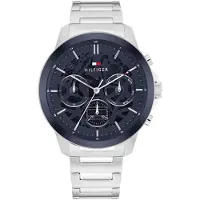 Tommy Hilfiger Herrenuhr Henry Edelstahl Chronograph Datum Wochentag 24-Stunden-Anzeige