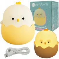 Marnys LED-Nachttischlampe, kabellos, wiederaufladbar, für Kinder, RGB, "SENNY PISKLAK"-Design