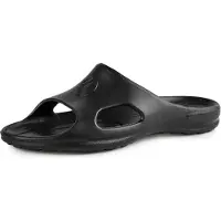 Ladeheid Herren leichte Eva Badelatschen Gartenschuhe Badepantolette Badeschuhe KL039M (Schwarz, 42 EU)