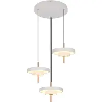 TRIO LED-Hängelampe Keaton, hellgrau, Ø 45 cm, Metall, CCT 3-flg.