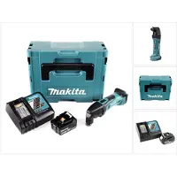 Makita DTM 50 RT1J 18V Li-Ion Akku Multifunktionswerkzeug im Makpac + 1x BL 1850 B 5,0 Ah Akku + 1x DC18RC Ladegerät