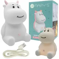 Eco-Light Nachttischlampe LED für Kinder, rosa Kuh, Silikon, mit Timerfunktion
