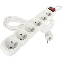 Emos 1902160300, Geändert, Weiß, 6 AC-Ausgänge, 3 m, 250 V, 10 A