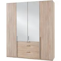 Wimex Kleiderschrank New York Drehtürenschrank 180cm eiche sägerau Spiegeltüren (16972)