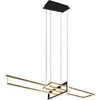 TRIO LED-Hängeleuchte Salinas, messingfarben, Metall, 110 cm lang