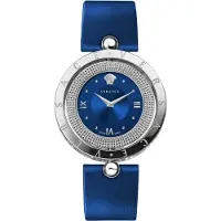 Versace SP Versace VE7900220 Eon silber blau Leder Armband Uhr Damen NEU