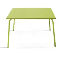 Oviala Quadratischer Gartentisch aus Metall Grün - Palavas