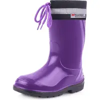 Ladeheid Kinder Mädchen Jungen Gummistiefel mit Stulpe LA-972 (Violett/Schwarz, 25 EU)