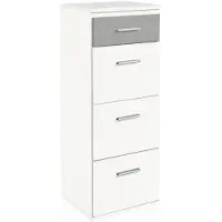 Wimex Schubladenkommode Joker Hochkommode 46x40x121cm weiß beton lichtgrau