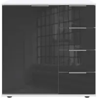 Wimex Kombikommode Easy Plus Sideboard 82cm 82x41x83cm Farbe wählbar,weiß / Grauglas